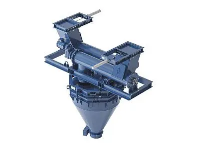 Дозатор дискретного действия с системой клапанов и винтовыми питателями Дозатор дискретного действия с системой клапанов и винтовыми питателями